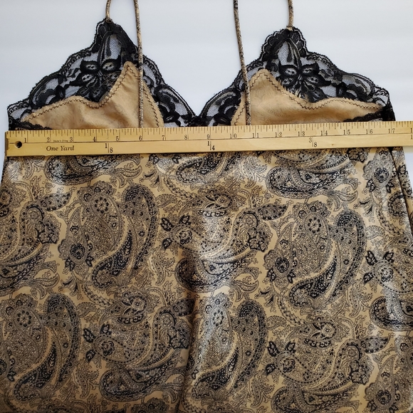 Lucie Ann II Vintage Paisley Silky Floral Lace Slip Top Nighty Teddy Lin… - Picture 10 of 16